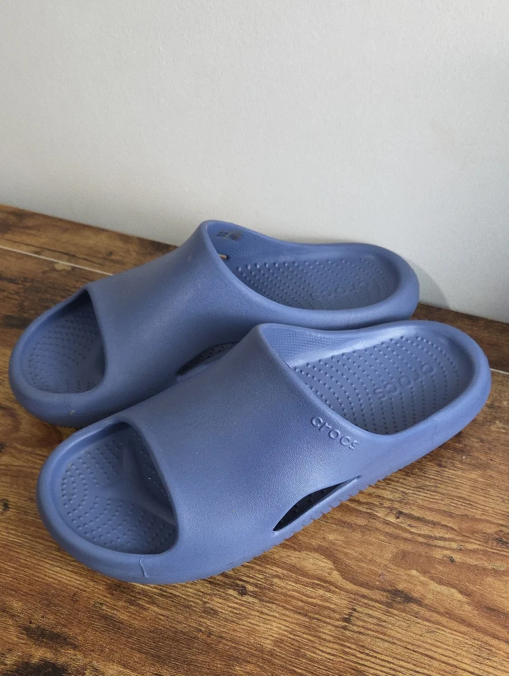 Crocs Men Blue Mellow Recovery Slides Sz 11 Slip-On Casual Comfy Coastal Leisure